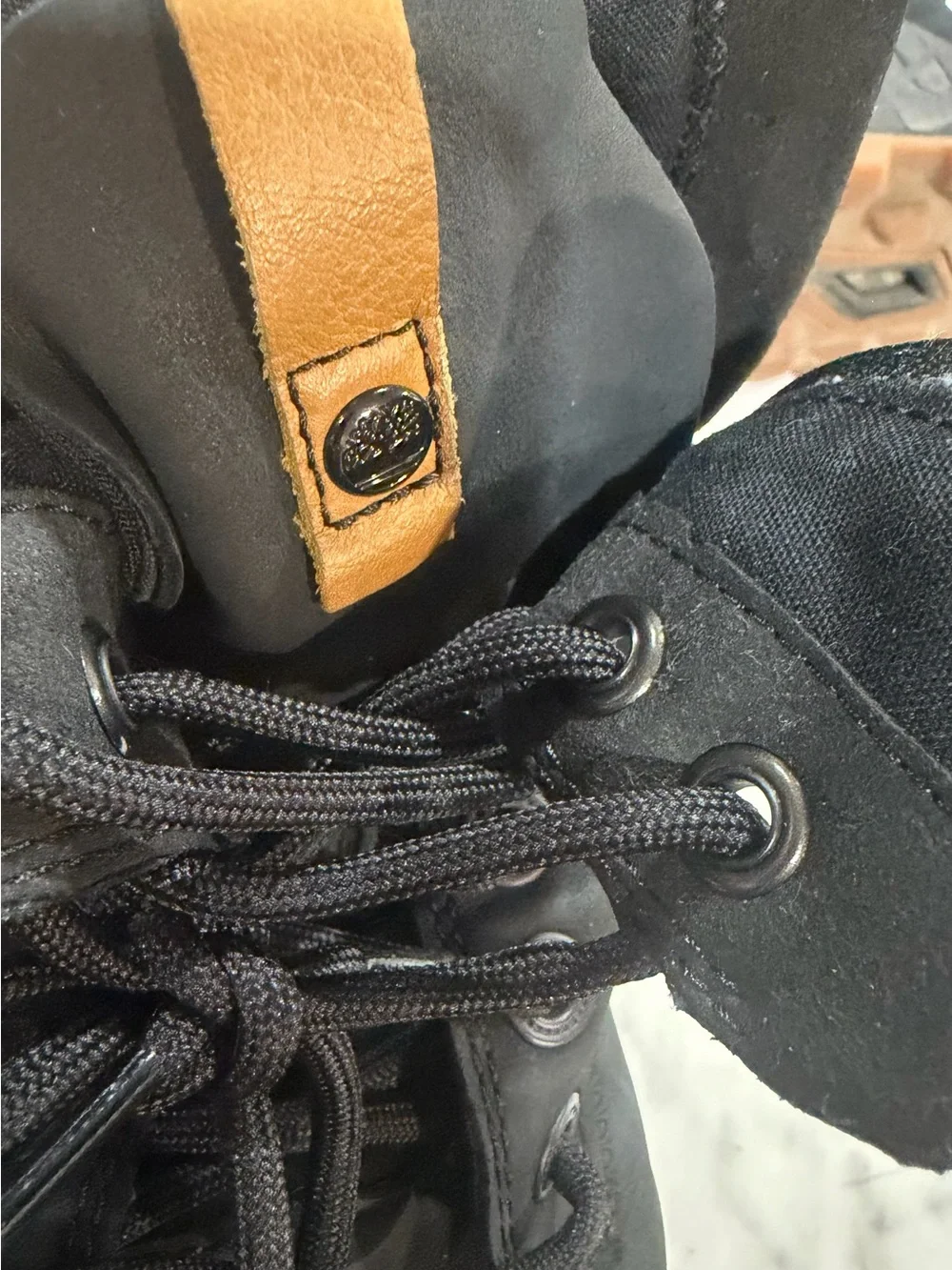 Timberland Black Lace-Up Men's Boots with Brown Soles